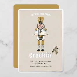 Elegante notenkraker kerstfeest feestelijk folie uitnodiging