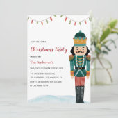 Elegante notenkraker kerstfeest uitnodiging (Staand voorkant)