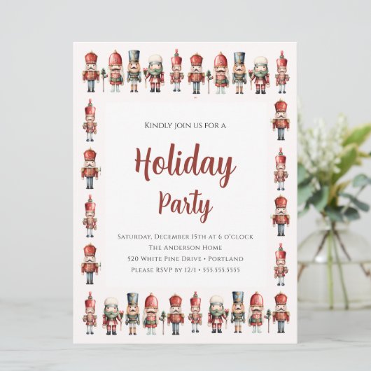 Elegante Notenkraker Kerstmis Feest Kaart (Staand voorkant)