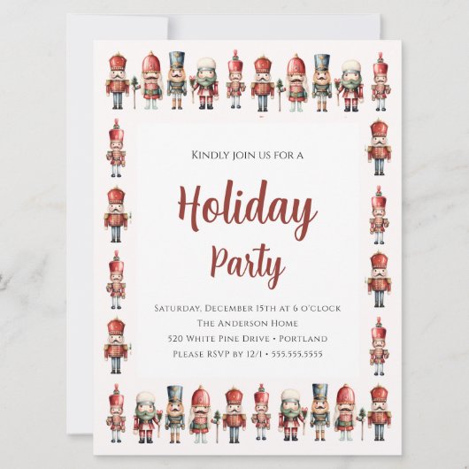 Elegante Notenkraker Kerstmis Feest Kaart (Voorkant)