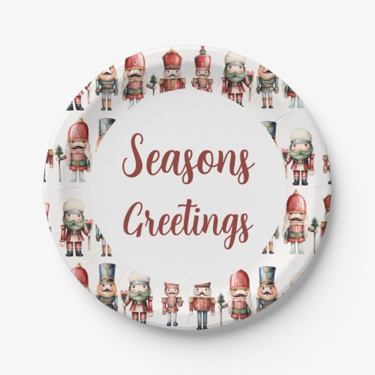 Elegante Notenkraker Kerstmis Feest Papieren Bordje (Voorkant)