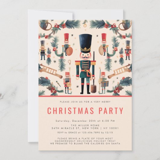 Elegante Notenkraker Modern Kerstfeest Kaart (Voorkant)