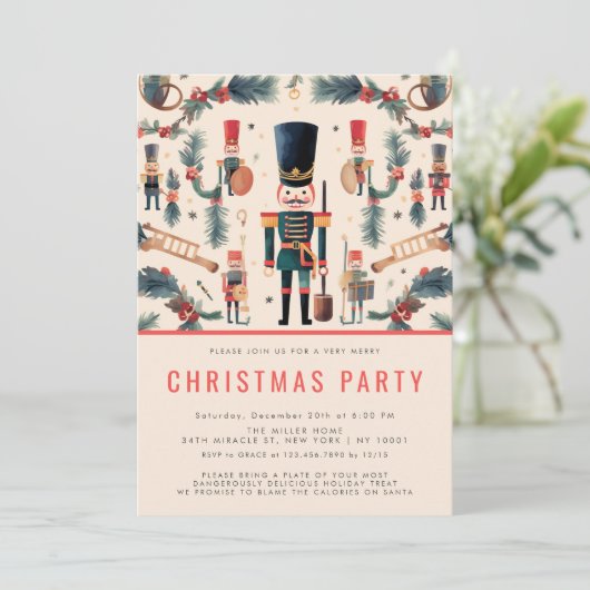 Elegante Notenkraker Modern Kerstfeest Kaart (Staand voorkant)