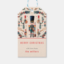 Elegante Notenkraker Modern Kerstmis Cadeaulabel