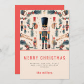 Elegante Notenkraker Moderne Kerstmis Feestdagenkaart (Voorkant / Achterkant)