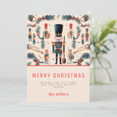 Elegante Notenkraker Moderne Kerstmis Feestdagenkaart (Staand voorkant)