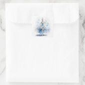 Elegante Notenkraker Sneeuwkoningin in het Wit Vierkante Sticker (Tas)