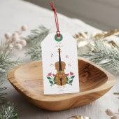 Elegante notenkraker viool bloemenmuziek van & naa cadeaulabel