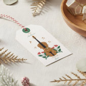 Elegante notenkraker viool bloemenmuziek van & naa cadeaulabel