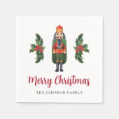 Elegante Notenkraker Vrolijk Kerstfeest Servet (Voorkant)