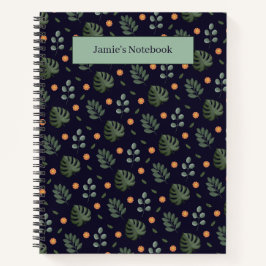 Elegante notitieboek met eigen naam en marineblauw