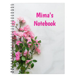 Elegante notitieboek met roze gepersonaliseerde vo