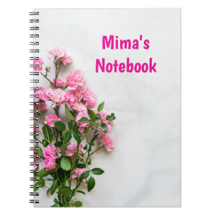 Elegante notitieboek met roze gepersonaliseerde vo