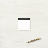 Elegante Notities Script Zwart Grijs Gelinieerd Ge Post-it® Notes (Op bureau)