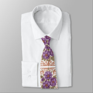 Elegante  Nouveau Bloemen Stropdas