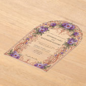 Elegante  Nouveau Bloemenboog bruiloft Acryl Uitnodigingen (Laagn)