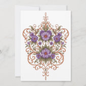 Elegante Nouveau Bloemenboog bruiloft Kaart (Achterkant)