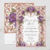 Elegante  Nouveau bruiloft Bewaar de datum Kaart (Voorkant / Achterkant)