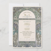 Elegante  Nouveau Waterverf Trouwbloemen Kaart (Voorkant)