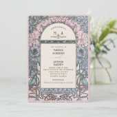 Elegante  Nouveau Waterverf Trouwbloemen Kaart (Staand voorkant)