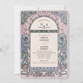 Elegante  Nouveau Waterverf Trouwbloemen Kaart (Voorkant)