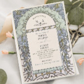 Elegante  Nouveau Waterverf Trouwbloemen Kaart