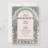 Elegante  Nouveau Waterverf Trouwbloemen Kaart (Voorkant)