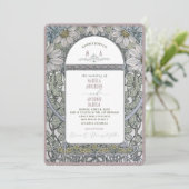 Elegante  Nouveau Waterverf WeddiInvitation Kaart (Staand voorkant)