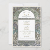 Elegante Nouveau Waterverf WeddiInvitation Kaart (Voorkant)