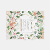 Elegante Nummers 4:24-26 Bloemen Waterverf Custom Fleece Deken (Voorkant (Horizontaal))