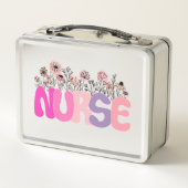 Elegante "Nurse" Typografie met Levendige Bloemen (Achterkant)