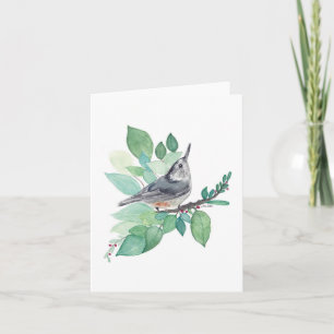 Elegante Nuthatch Waterverf Note Kaart