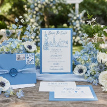 Elegante NYC Silhouette Save the Date