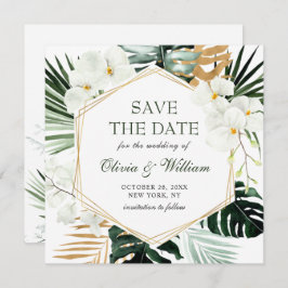 Elegante Oase Orchidee Boheemse Groene Trouw Save The Date