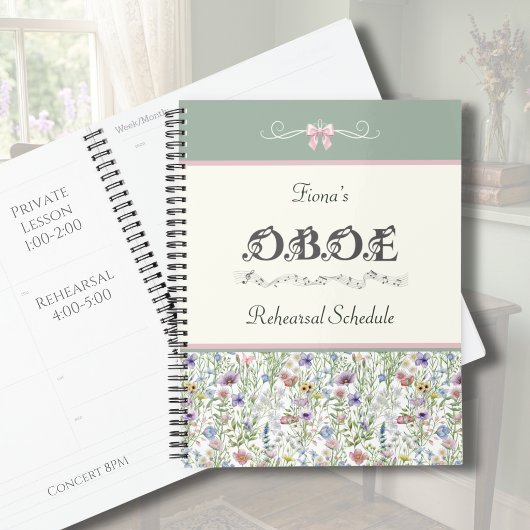 Elegante Oboë Wildflower Repetitierooster Planner