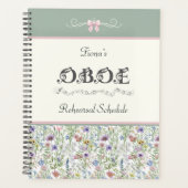 Elegante Oboë Wildflower Repetitierooster Planner (Voorkant)