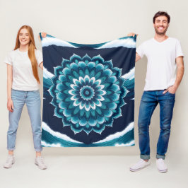 Elegante Oceaan Golf Mandala Worpdeken Fleece Deken