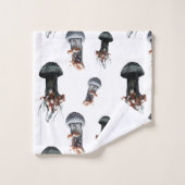 Elegante oceaan | Waterverf walvis monogram Bad Handdoek (Wasdoekje)