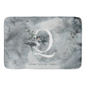 Elegante oceaan | Waterverf walvis monogram Badmat (Voorkant)
