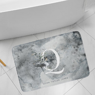 Elegante oceaan   Waterverf walvis monogram Badmat