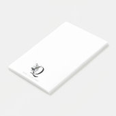 Elegante oceaan | Waterverf walvis monogram Post-it® Notes (Schuin)