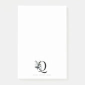 Elegante oceaan | Waterverf walvis monogram Post-it® Notes (Voorkant)