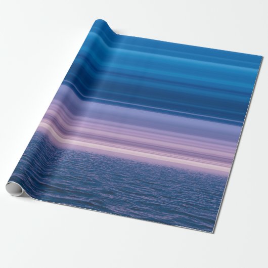 Elegante Oceaan Zee Water Paarse Horizon Blauwe lu Cadeaupapier (Uitgerold)