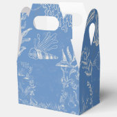 Elegante oceaanblauwe toile bedankdoosjes (Open)