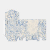 Elegante oceaanblauwe toile bedankdoosjes (Uitgevouwen)