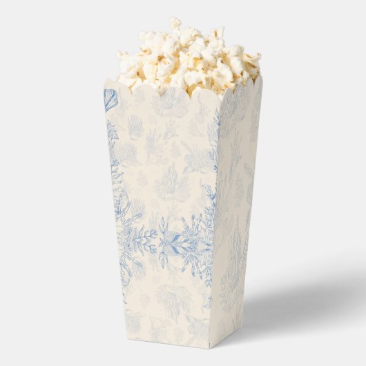 Elegante oceaanblauwe toile bedankdoosjes (Popped)