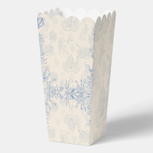 Elegante oceaanblauwe toile bedankdoosjes (Voorkant)