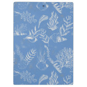 Elegante oceaanblauwe toile klembord (Achterkant)