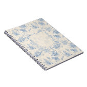 Elegante oceaanblauwe toile notitieboek (Rechterzijde)