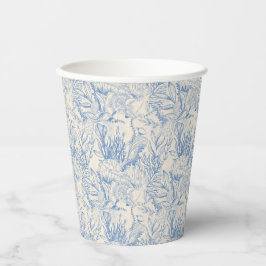 Elegante oceaanblauwe toile papieren bekers